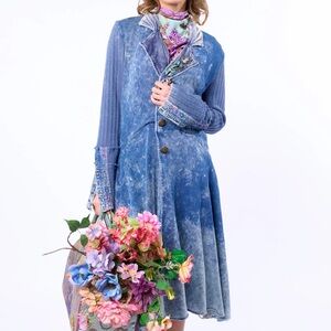 NWT Aratta Silent Journey Captain General Coat Jackey Blue Denim M